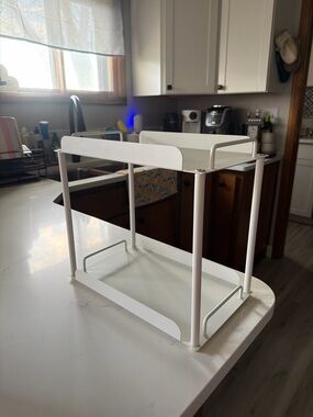 White 2-Tier Metal Countertop Organizer